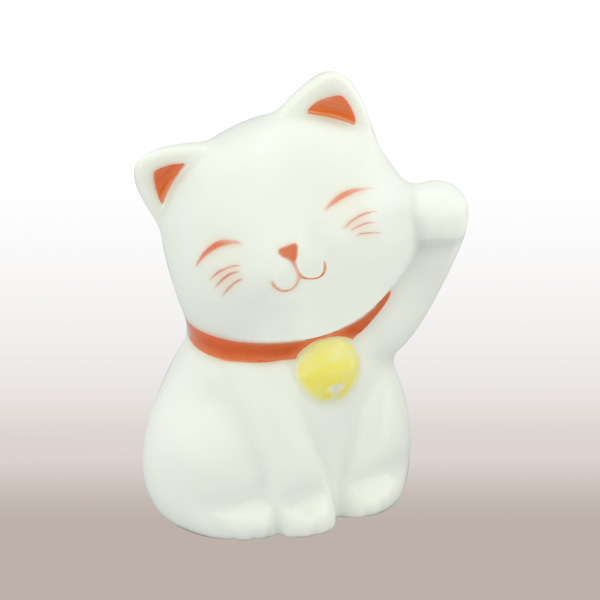 (赤絵まねき猫)置物