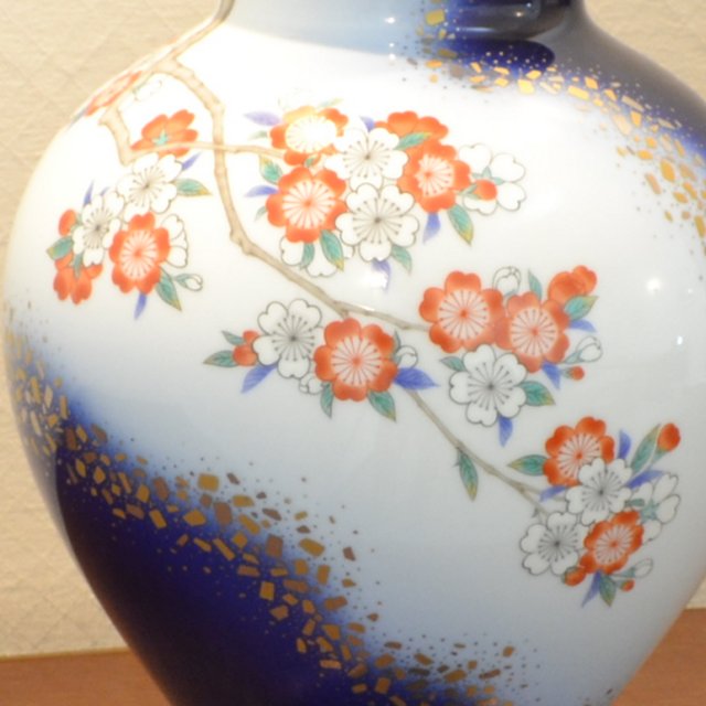 （染錦金砂子桜）花瓶2