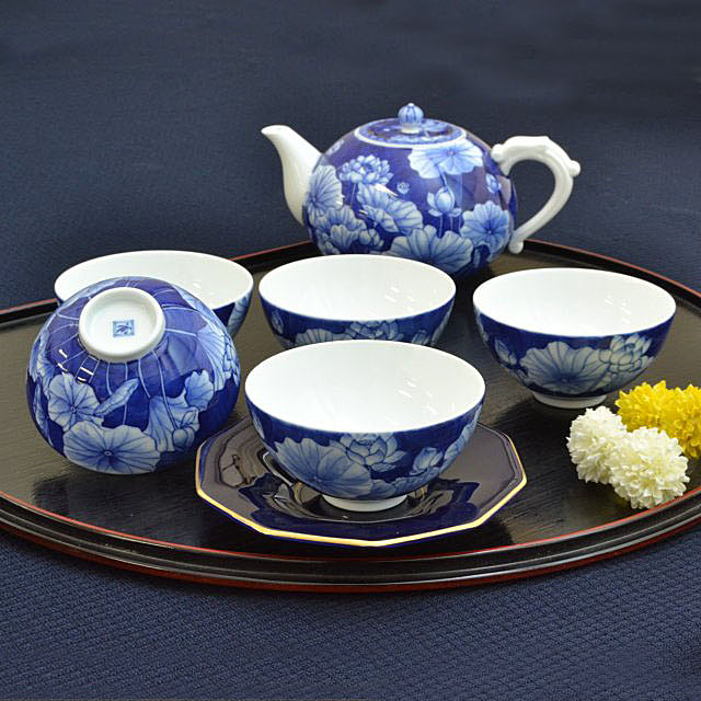 茶器セット,香蘭社,有田焼 ,高級品,逸品,おもてなし,染付蓮文«茶器 