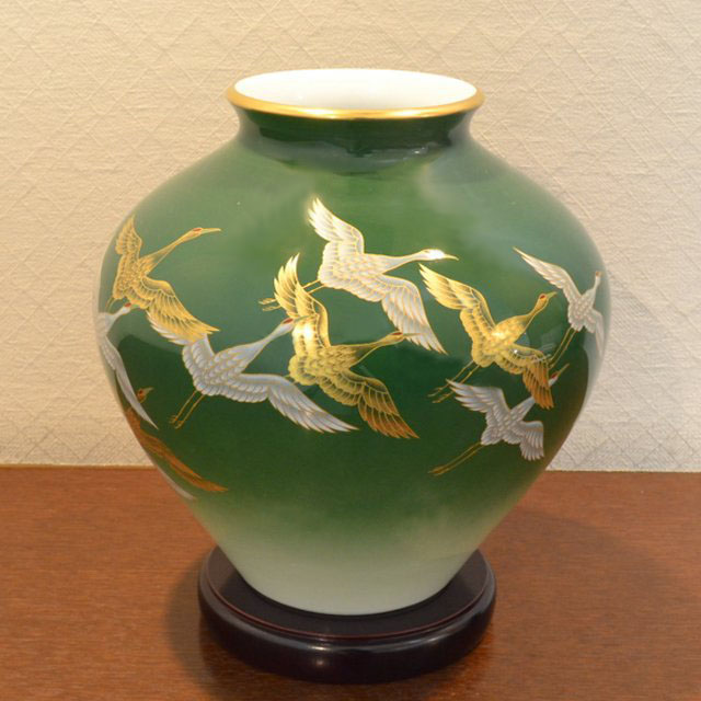 香蘭社 鶴 花瓶 - 花瓶