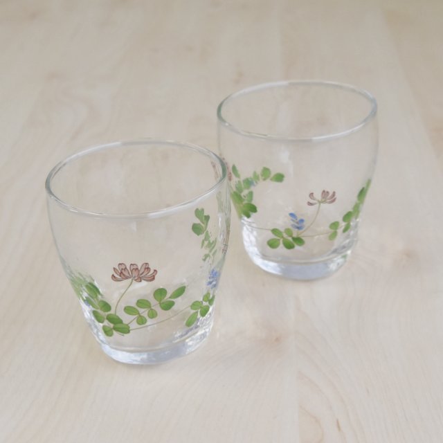 れんげ草 ペアフリーグラス ガラス 有田焼の老舗 香蘭社