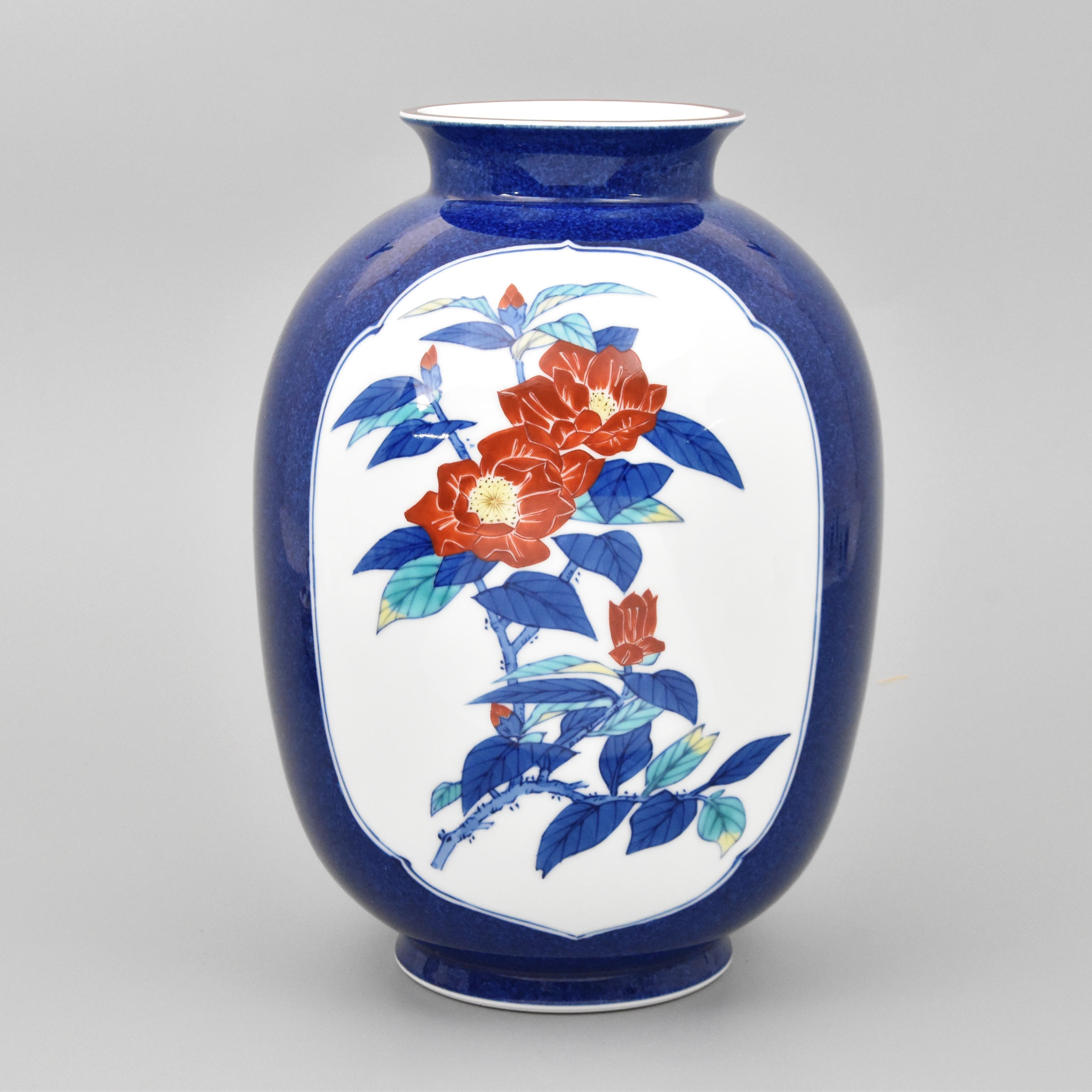 美品】花瓶 磁器 有田焼 香蘭社 蘭絵 置物 日本 工芸品 美術-