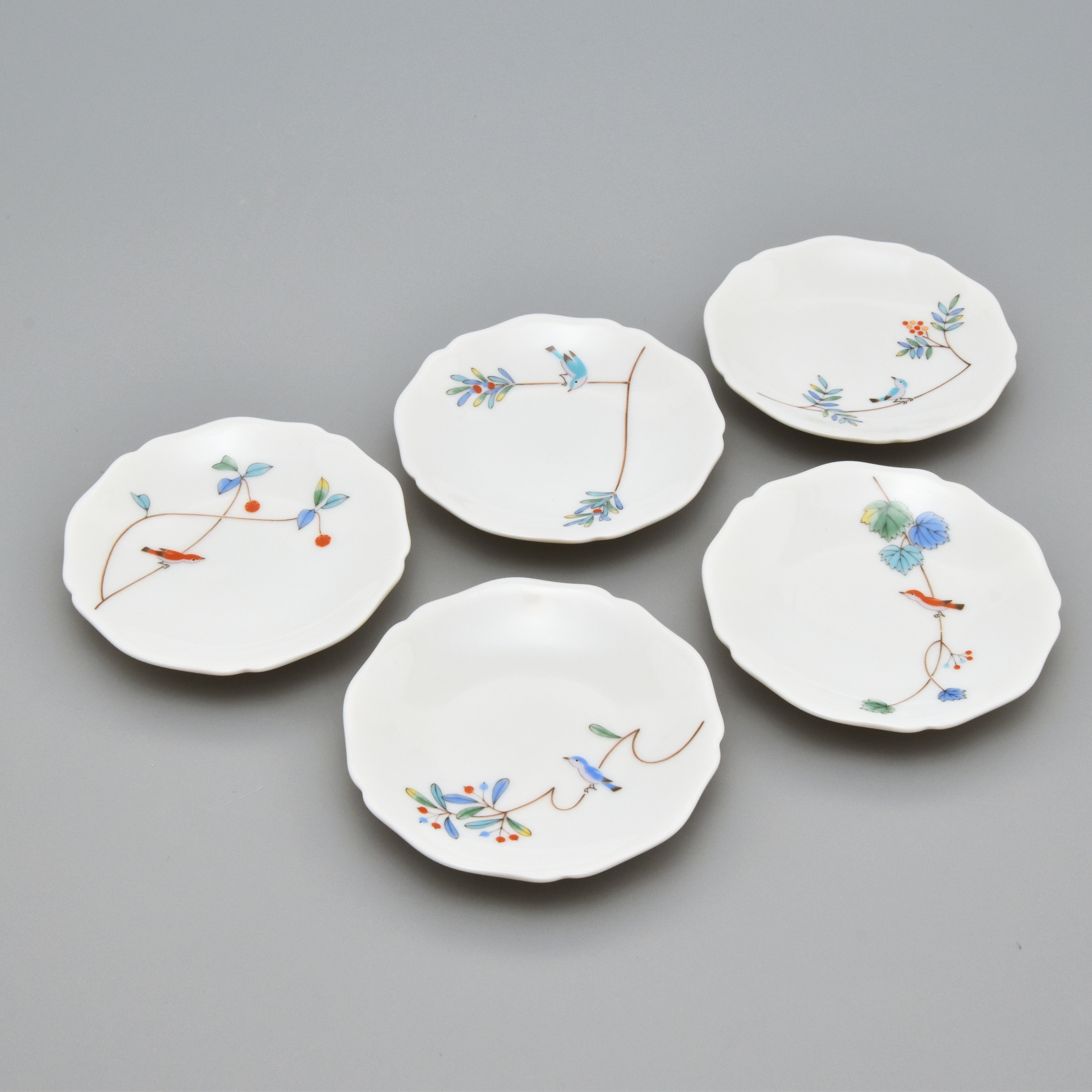 小鳥の詩）小皿5枚セット（径10cm）«小皿(〜13ｃｍ)|有田焼の老舗 香蘭社