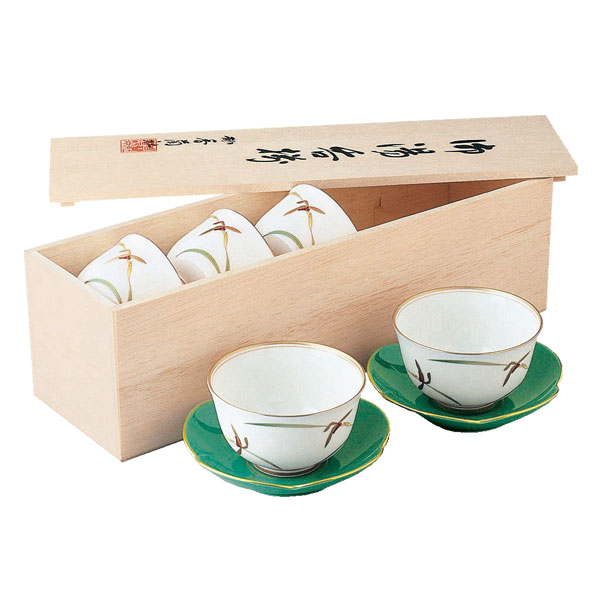 定番正規店香蘭社　湯のみ　茶托セット 日本茶用品・茶器