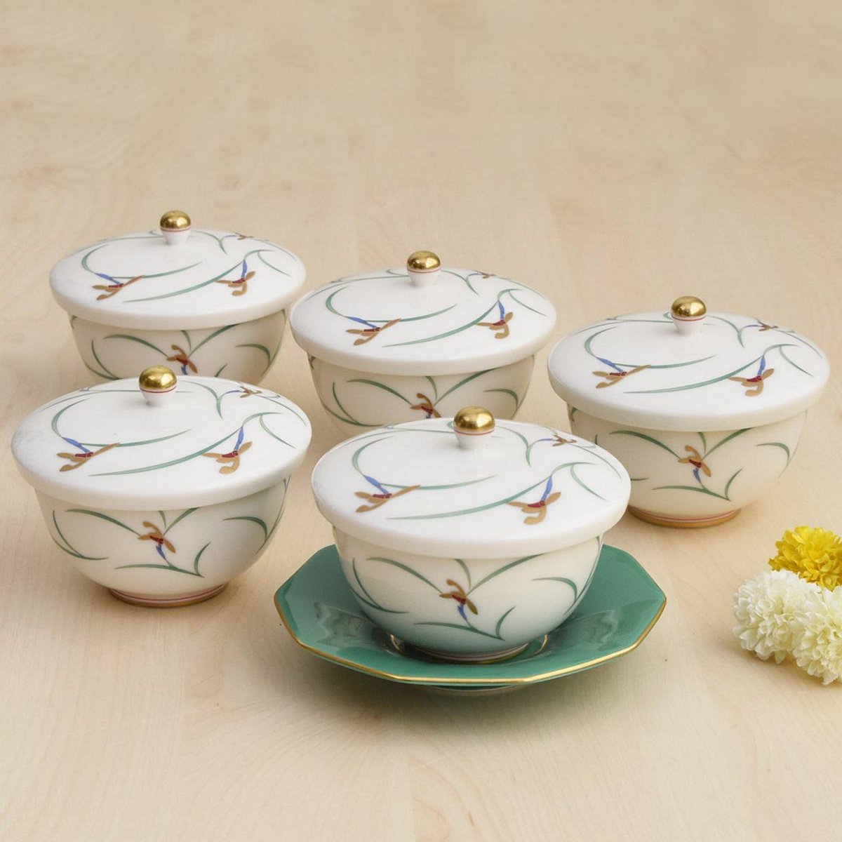 有田焼 香蘭社の茶托付きお茶碗五客セット❣️高級品です。食器 - 食器